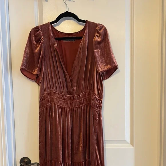 Anthropologie Velvet Maxi Dress in Deep Burgundy - Picture 6 of 6